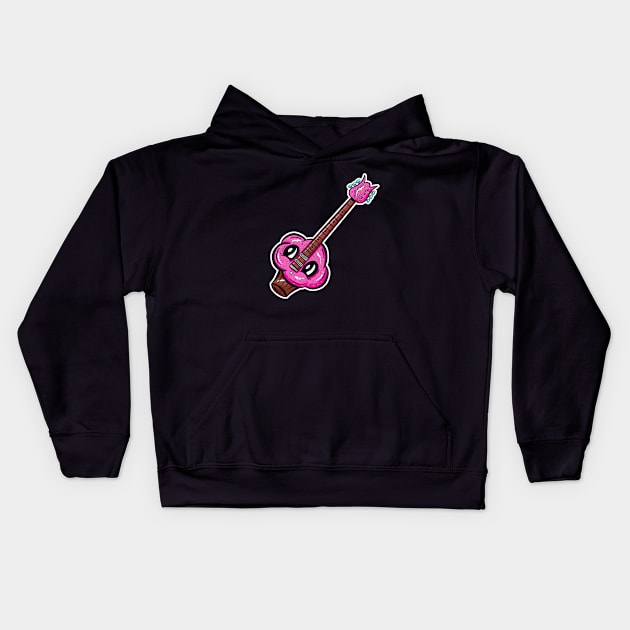 Cupcake Guitar Cartoon Kids Hoodie by Squeeb Creative